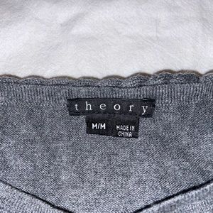 Theory sweater with braided detail on shoulder
